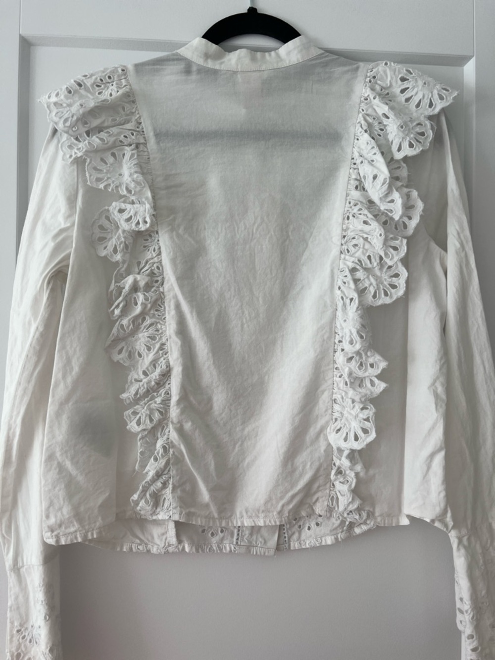 H&M White Eyelet Ruffle Button-Up Blouse - Picture 3 of 3